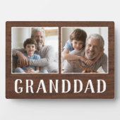 Rustic Two Photo Granddad Grandfather Fotoplaat (voorkant)