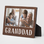 Rustic Two Photo Granddad Grandfather Fotoplaat (Zijkant)