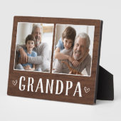Rustic Two Photo Grandpa Fotoplaat (Zijkant)
