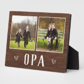 Rustic Two Photo Opa Grandpa Fotoplaat (Zijkant)