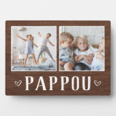 Rustic Two Photo Pappou Grandpa Fotoplaat (voorkant)