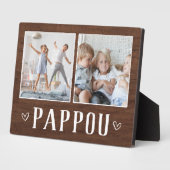 Rustic Two Photo Pappou Grandpa Fotoplaat (Zijkant)
