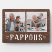 Rustic Two Photo Pappous Grandpa Fotoplaat (voorkant)