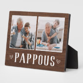 Rustic Two Photo Pappous Grandpa Fotoplaat (Zijkant)