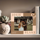 Rustic Two-Tone Personalized Couple Photo Gegraveerde Lijstjes
