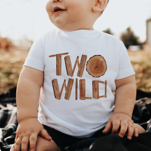 Rustic Two Wild 2nd Birthday Waterverf Wood