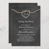Rustic Tying Knot Rehearsal Diner Invitation (Devant / Derrière)