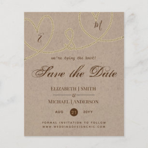 Rustic Tying the Knot Wedding SaveTheDate 