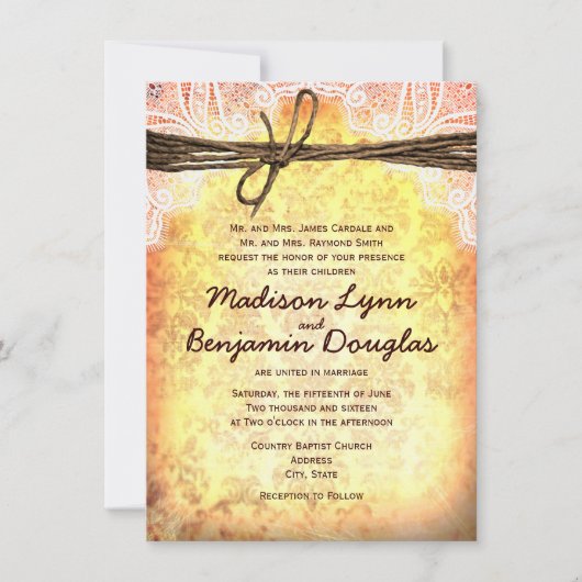  Rustic Typography Wedding Invitations Kaart (Voorkant)