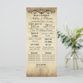Rustic Typography Wedding Programs Programma (Staand voorkant)