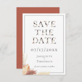 Rustic Typography Wedding Save the Date Kaart (Voorkant / Achterkant)