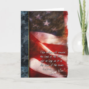 Rustic U.S. vlag - Hartelijk dank Bedankkaart