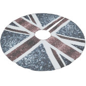 Rustic UK flag red blue sparkles glitters Kerstboom Rok (Gekanteld)