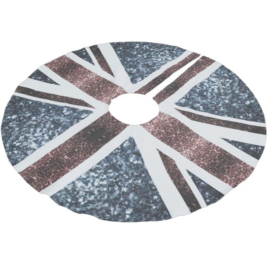 Rustic UK flag red blue sparkles glitters Kerstboom Rok (Gekanteld)