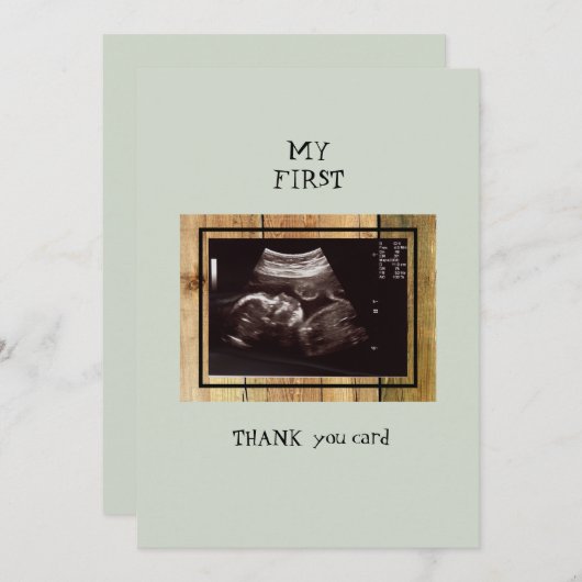 Rustic Ultrasound Dank u Baby punt van Uitzicht Bedankkaart (Voorkant / Achterkant)