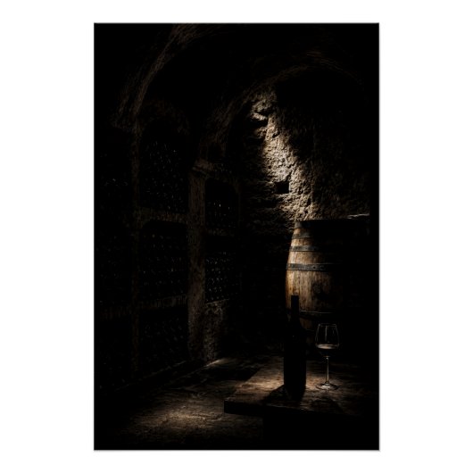Rustic Underground Wine Cellar Fine Art Poster (Devant)