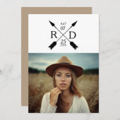 Rustic Urban Arrow Graduation Party Invitation (Devant / Derrière)