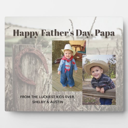 Rustic Vaderdag Persoonlijke foto Fotoplaat (Voorkant)