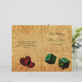 Rustic Vegas Emerald Green programme de mariage pl (Debout devant)