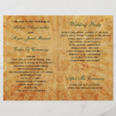 Rustic Vegas Emerald Green programme de mariage pl (Dos)