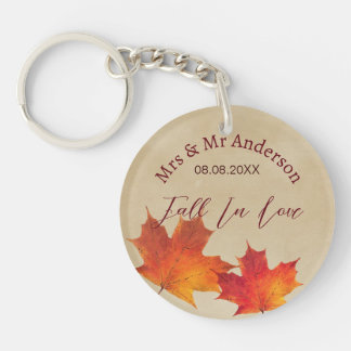Rustic verlaat Herfst in liefde herfstbruiloftsgun Sleutelhanger