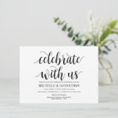 Rustic Vier met ons Bruiloft Brunch Uitnodigingska Kaart (Staand voorkant)