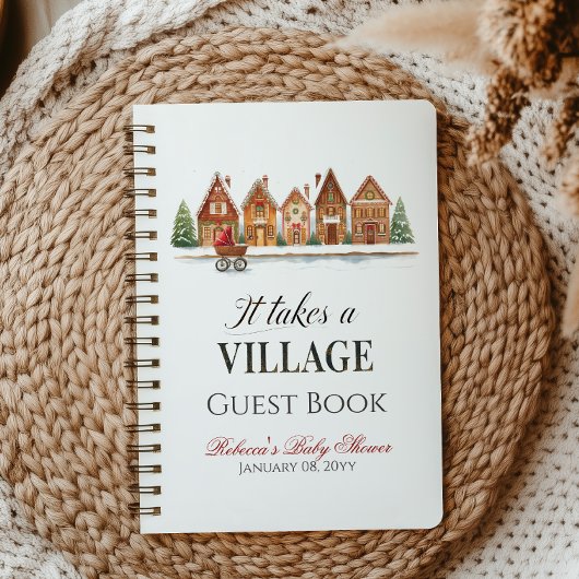 Rustic Village House Baby shower d'hiver Livre d'o
