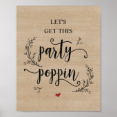 Rustic Vines Soirée de mariage avec affiche poppin (Devant)