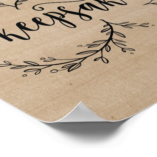 Rustic Vines, teken alsjeblieft ons keepaardbord Poster (Hoek)