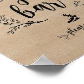 Rustic Vines Wedding Cigar Bar-teken Poster (Hoek)