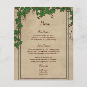 Rustic Vineyard Barn Script Menu Mariage