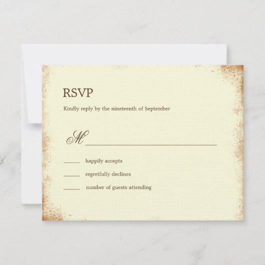 Rustic Vineyard Wedding RSVP-kaart - bruin RSVP Kaartje (Voorkant)