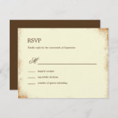 Rustic Vineyard Wedding RSVP-kaart - bruin RSVP Kaartje (Voorkant / Achterkant)