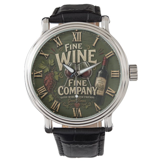 Rustic Vineyard Wine Lover Horloge (Voorkant)