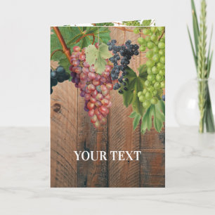 Rustic Vineyard Wood & Grapes Kaart