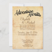 Rustic Vintage Adventure Travel Faire-part de mari (Devant)