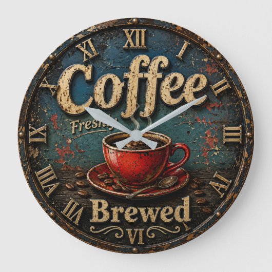 Rustic Vintage Coffee Grote Klok (Voorkant)