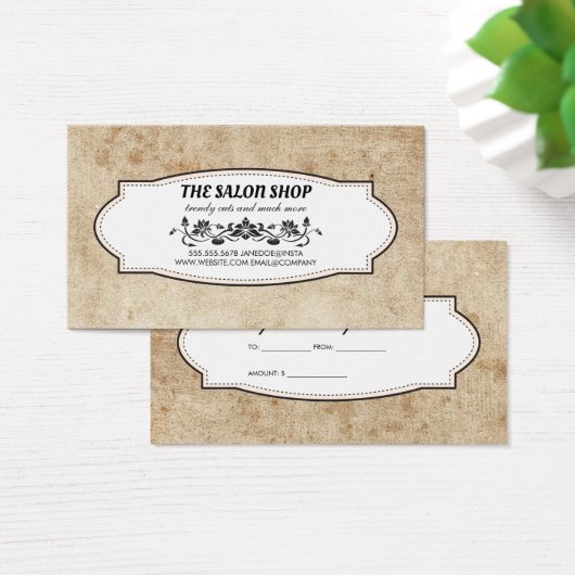 Rustic Vintage Gift Certificate (Bureau)
