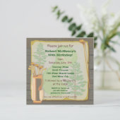 Rustic Vintage Golf Party Tournoi Invitation (Debout devant)