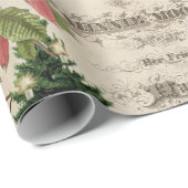 Rustic Vintage Kerstmis Botanische Ephemera Cadeaupapier (Rol Hoek)