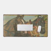 Rustic Vintage-kerstpaarden Bureaumat (Keyboard & Muis)