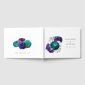 Rustic Violet en Turquoise Floral Wedding Gastenboek (Volledig)