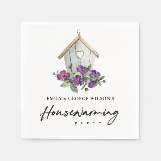 RUSTIC VIOLET FLORAL BIRD HUUSE HOUSEWARMING PARTI SERVET