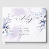 Rustic Violet Foliage Mariage Livre d'invité (Recto)