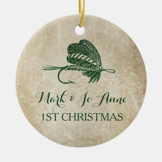 Rustic Vist kleine kerstversiering Keramisch Ornament (Voorkant)