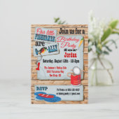 Rustic Viste Birthday Party Twins Invitations Kaart (Staand voorkant)