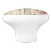 Rustic Vitage Roos Keramische Knop (Zijkant)