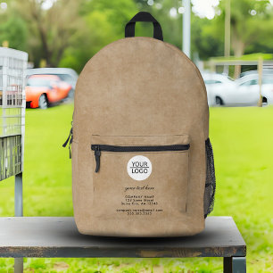 Rustic Voeg Logo Custom Text Red Company toe Bedrukte Rugzak