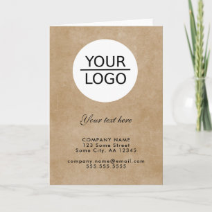 Rustic Voeg uw Logo toe met Aangepaste Tekst Bedri Bedankkaart