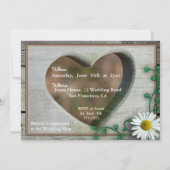 Rustic Vrijgezellenfeest met een uitziend hart en Kaart (Achterkant)